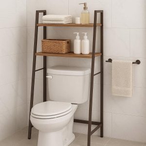 20 Over the Toilet Storage Cabinet 3 Tier Bathroom Organizer Rack Space Saving Standing Towel Shelf Wooden Accent