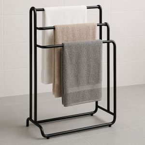 25 Freestanding Towel Racks for Bathroom 3 Tier Metal Blanket Holder Quilt Stand Foot Towel Bar Tree Organizer